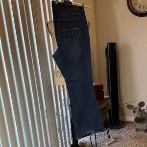 Lucky Brand Blue Denim Jeans with Gold Stitching